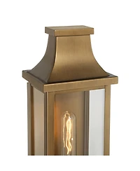 Franklin Iron Works Andres High Aged Brass Pocket Lantern Outdoor Wall Light