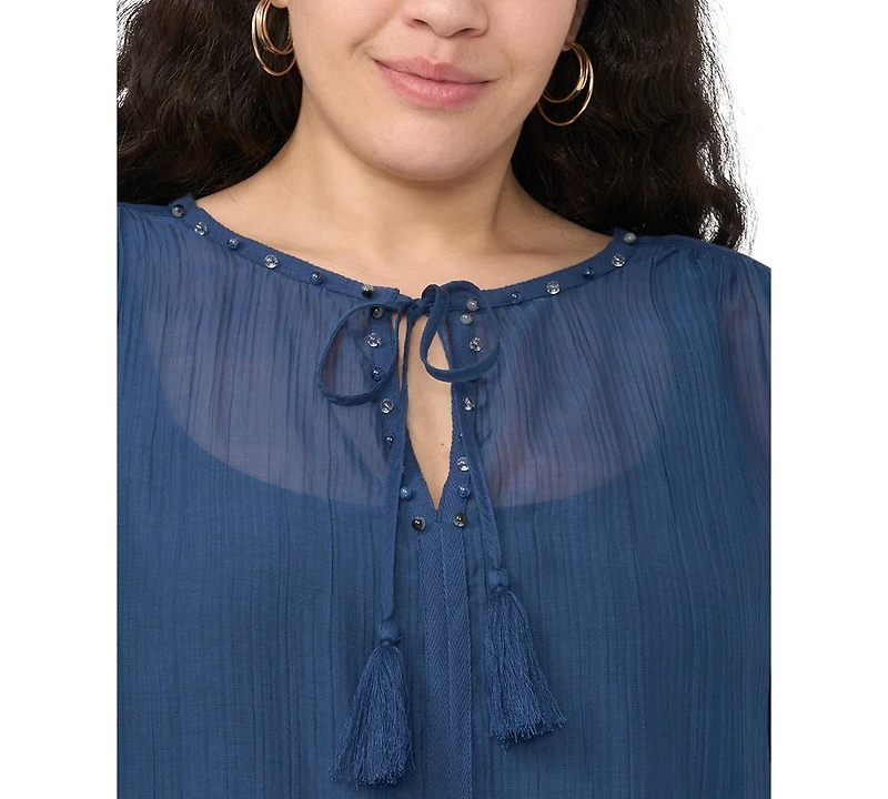 Vince Camuto Plus Split Neck Top