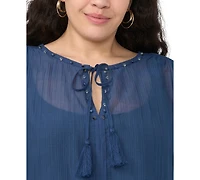 Vince Camuto Plus Split Neck Top