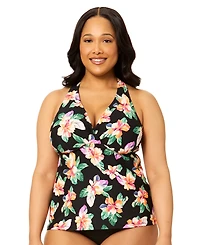 Island Escape Plus V-Neck Race Back Tank Top