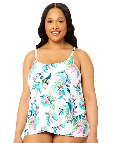 Island Escape Plus Scoop Neck Cape Town Tankini Swimsuit