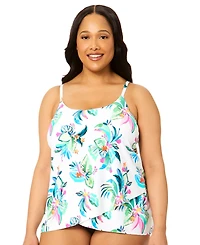Island Escape Plus Scoop Neck Cape Town Tankini Swimsuit