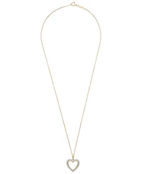 Macy's Diamond Heart Pendant Necklace (1/4 ct. t.w.) in 10k Yellow Gold