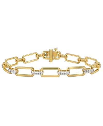 Macy's Diamond Link Bracelet (1/2 ct. t.w.) in 14k Gold Over Sterling Silver