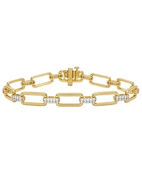 Macy's Diamond Link Bracelet (1/2 ct. t.w.) in 14k Gold Over Sterling Silver
