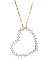 Macy's Diamond Heart Pendant Necklace (1/6 ct. t.w.) in 10k Yellow Gold