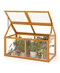 Gouun 40 x 21 x 28 inch Fir Wood Cold Frame with Adjustable Roof