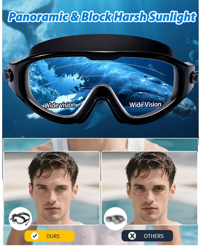 Gnuadz Swimming Goggles Anti-fog Ear Plugs Nose Clip