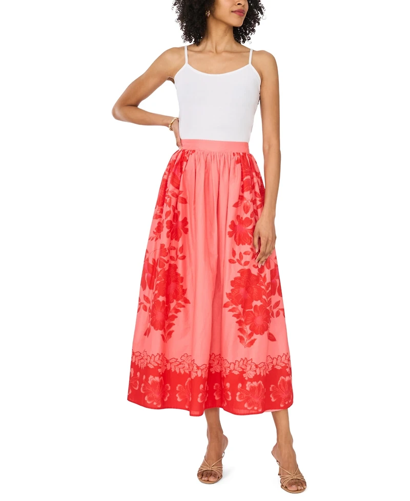 Vince Camuto Women's Cotton Pull-On Elastic Waist Skirt