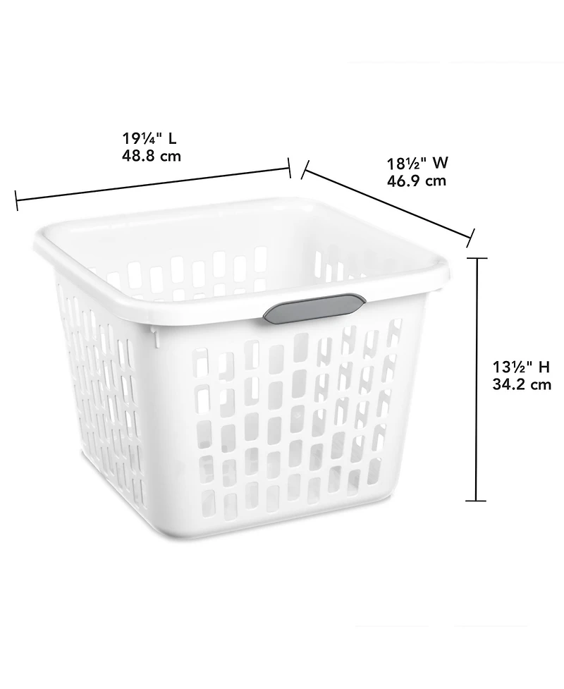 Sterilite Laundry Basket, 1.5 Bushel Plastic Hamper with Handles, 6 Pack