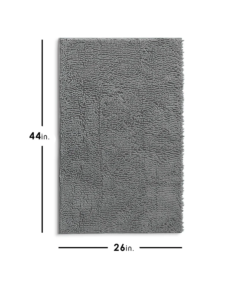 Hearth & Harbor Ultra Soft Non-Slip Chenille Bath Rug - Quick Dry, Machine Washable