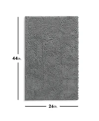 Hearth & Harbor Ultra Soft Non-Slip Chenille Bath Rug - Quick Dry, Machine Washable