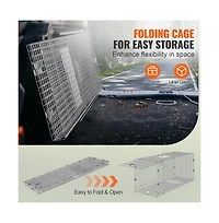Sugift 42 x 16 x 18 inches Live Animal Cage Trap Humane Cat Trap Galvanized Steel