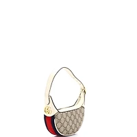 Pre-Owned Gucci Mini Ophidia Half Moon Bag Gg Coated Canvas