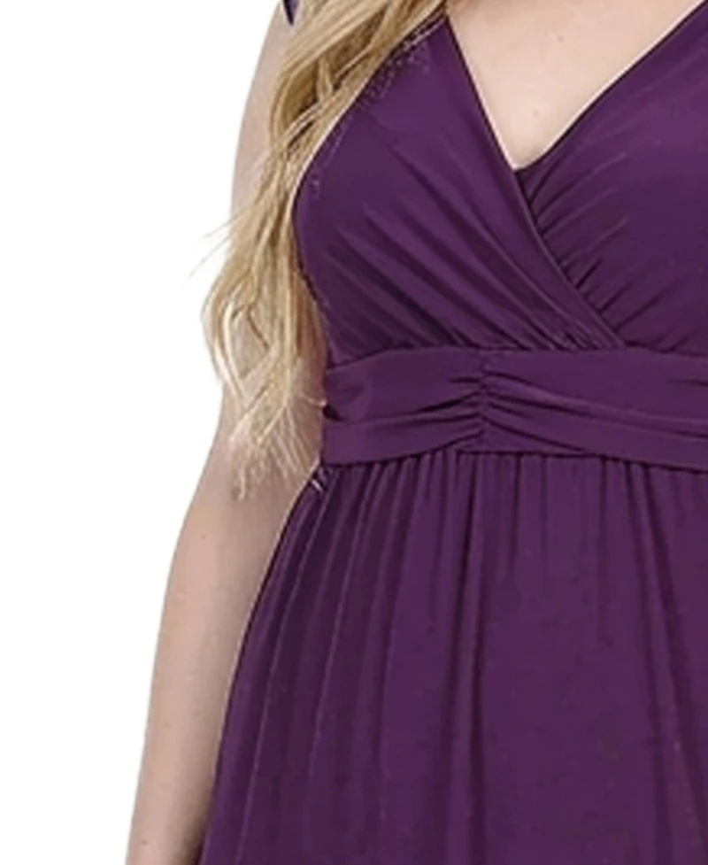 Ny Collection Plus Size Ruched Empire Maxi Dress