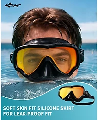 Gnuadz Swim Mask Goggles Nose Cover Anti Fog Tempered Glass Uv Protection