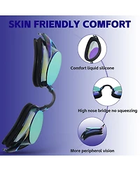 Gnuadz 2pieces Racing Swim Goggles Adult 180degree(s) Panoramic Bungee Strap No Leak