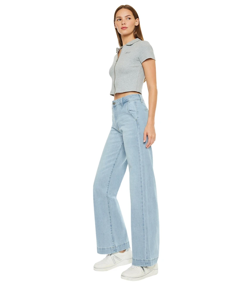 KanCan Women's Celine Ultra High-Rise Wide Jeans