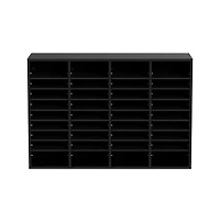 Sugift Compartment Wood Literature Organizer File Sorter with Shelves