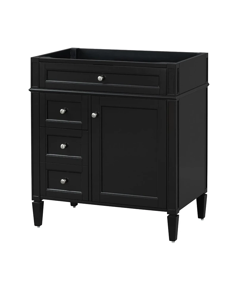 Sillysis Bathroom Vanity Cabinet, Modern Solid Wood Mdf Storage, Soft Close Drawers and Adjustable Shelf, Minimalist for Small Spaces
