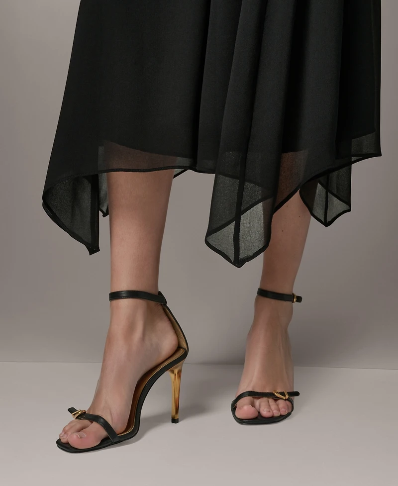 Donna Karan New York Women's Collared Sleeveless Fit & Flare Dress