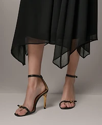 Donna Karan New York Women's Collared Sleeveless Fit & Flare Dress