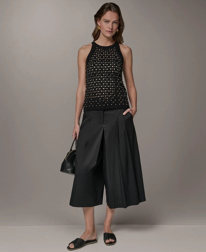 Donna Karan New York Women's Halter Crewneck Hotfix Sweater
