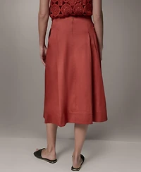 Donna Karan New York Women's Back Zipper Pleated Midi Skirt