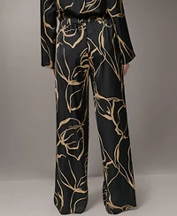 Donna Karan New York Women's Printed Wide-Leg Pull-On Pants