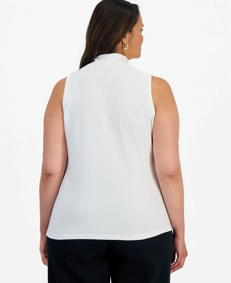Style & Co Plus Mock Neck Sleeveless Top, Macy's Exclusive