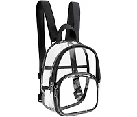 Clear Mini Backpack Stadium Approved, With Reinforced Straps & Front Pocket - Perfect for School, Security Sporting