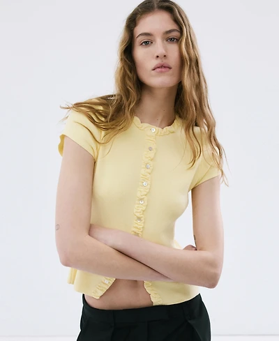 Mango Women's Buttons Fine Knit Sweater