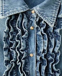 Mango Women's Ruffled Denim Shirt