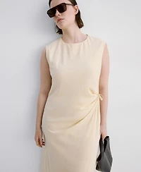 Mango Women's Knot Detail Wrap Midi-Dress