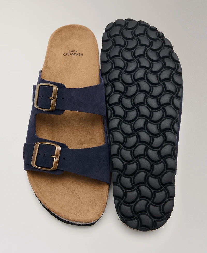 Mango Women's Double-Buckle Leather Sandals