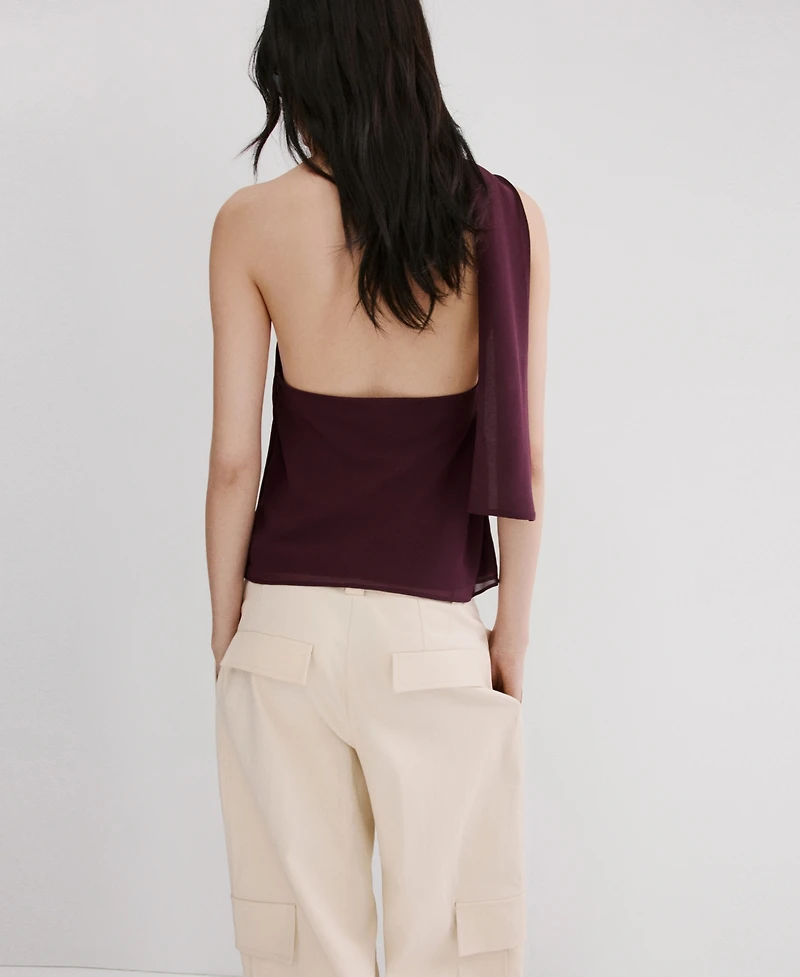 Mango Women's Draped-Neck Scarf Top