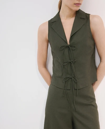 Mango Women's Straps And Bows Shirt