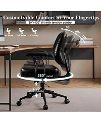 Xizzi Ergonomic Mid Back Swivel Office Chair, Extra Wide Comfy Desk Chair with Lumbar Support, Height Adjustable Home Task