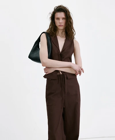 Mango Women's Straps And Bows Shirt