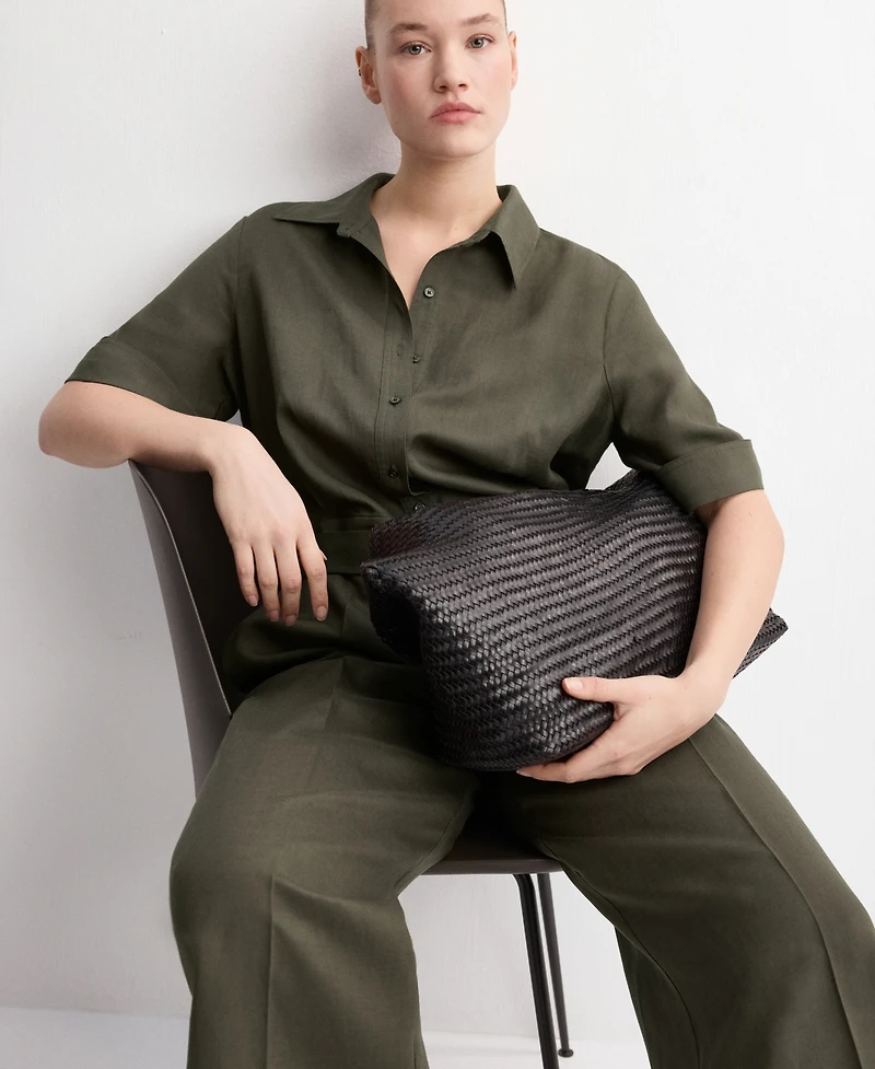 Mango Women's Lyocell Shirt Jumpsuit