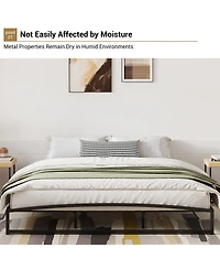 homfan 10-Inch Platform Bed Frame with Arched Design, Low Profile, Noise-Reducing Frame, No Box Spring Needed