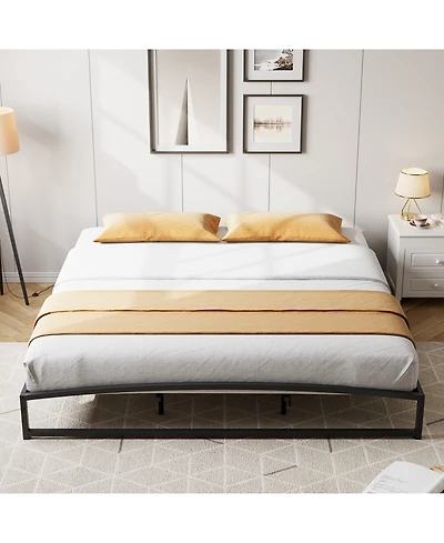 homfan 10-Inch Platform Bed Frame with Arched Design, Low Profile, Noise-Reducing Frame, No Box Spring Needed