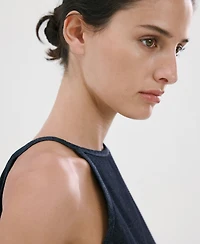 Mango Women's Halter-Neck Denim Top