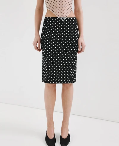 Mango Women's Polka Dots Midi Skirt