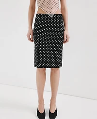 Mango Women's Polka Dots Midi Skirt