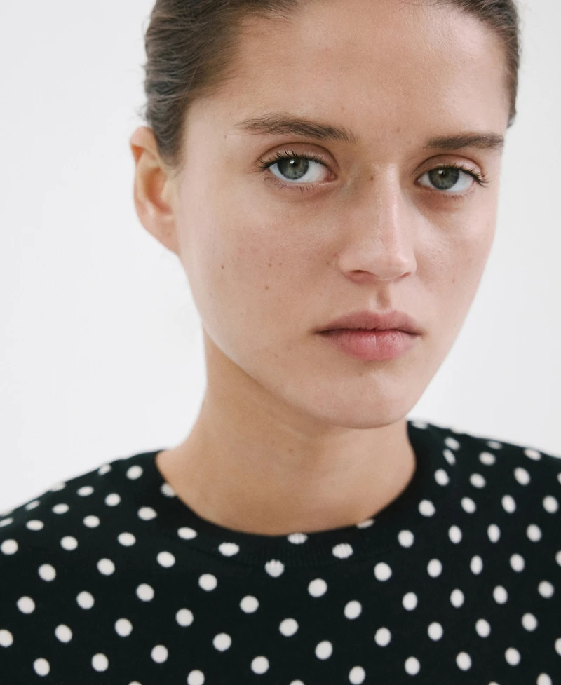 Mango Women's Polka-Dot Knitted Sweater