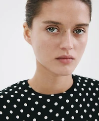 Mango Women's Polka-Dot Knitted Sweater