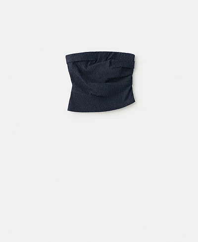 Mango Women's Asymmetrical Strapless Top