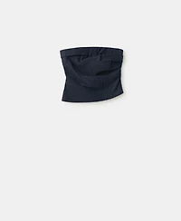 Mango Women's Asymmetrical Strapless Top