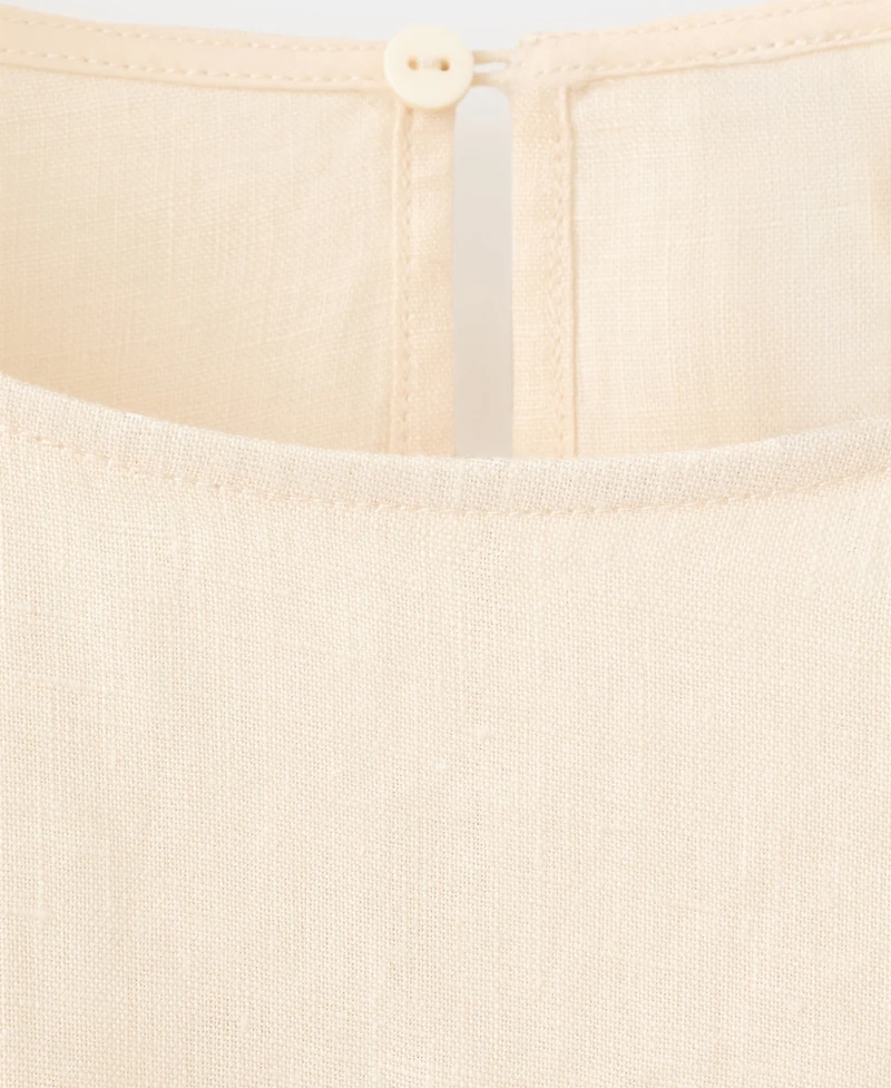Mango Women's Contrasting Stripes Linen Blouse